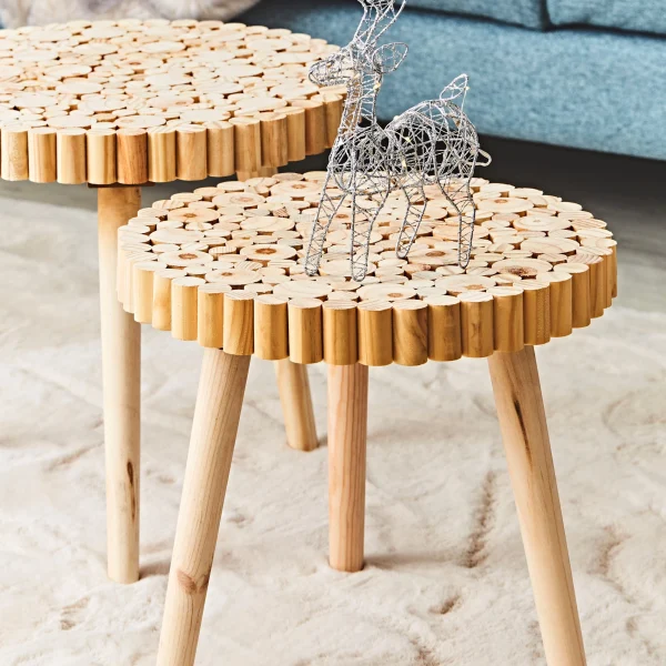 Home Déco Factory Tables Gigogne (lot De 2) En Bois De Pin – Rubin 3