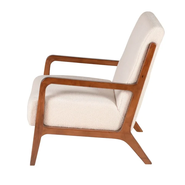 Zago Fauteuil En Bouclette écru Et Pin – Nala 3