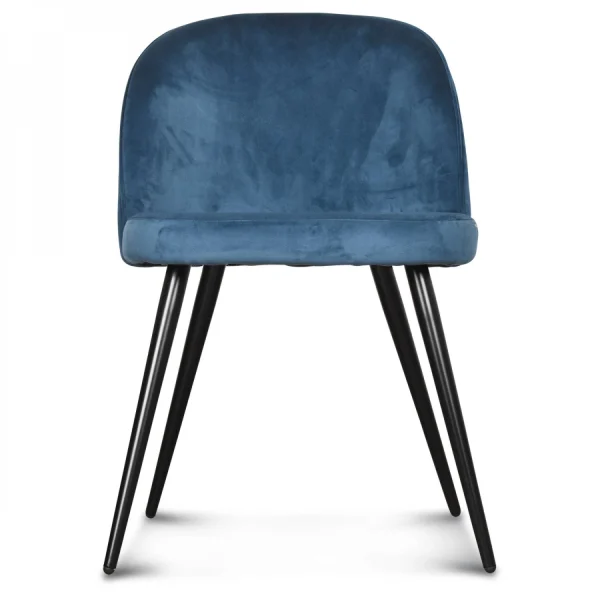 Opjet Chaise Salle à Manger En Velours Bleu Canard – Ingrid 3