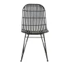 Zago Chaise En Rotin Naturel Et Metal Noir – KUBU 20