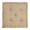 Comptoir De Famille Coussin Matelas Chambray Beige En Coton 11