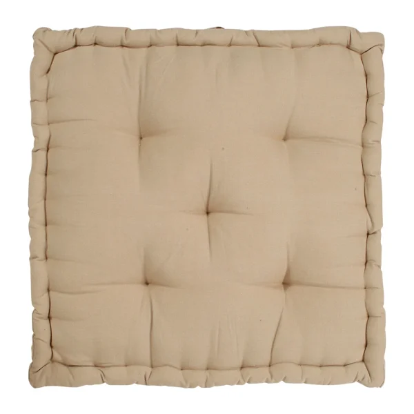 Comptoir De Famille Coussin Matelas Chambray Beige En Coton 1