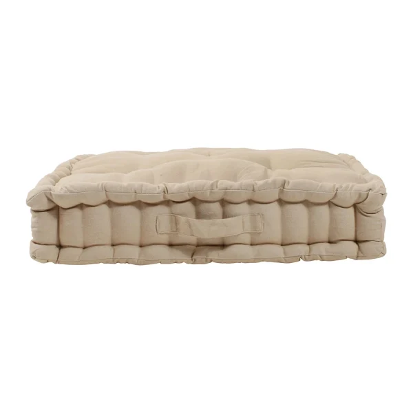 Comptoir De Famille Coussin Matelas Chambray Beige En Coton 3