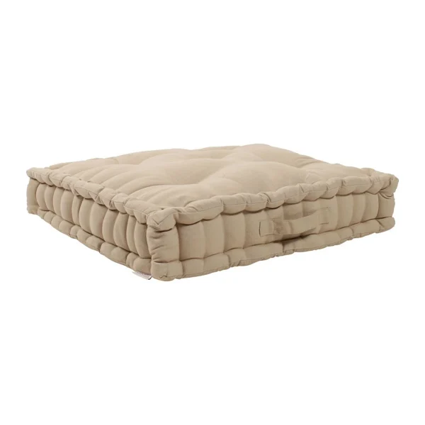 Comptoir De Famille Coussin Matelas Chambray Beige En Coton 4