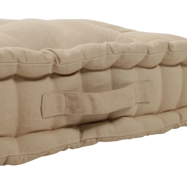 Comptoir De Famille Coussin Matelas Chambray Beige En Coton 5