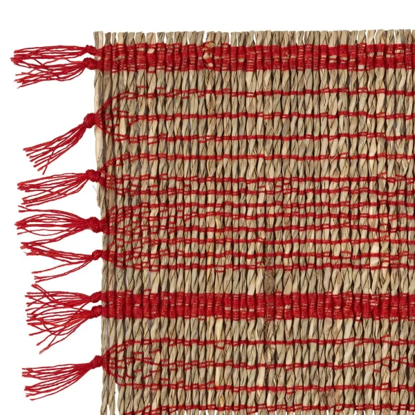Comptoir De Famille Set De Table Damier Naturel Et Rouge 3