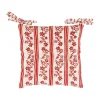 Comptoir De Famille Galette Chaise Carrée Tapissier Naturel Et Rouge 40x40cm En Coton 20