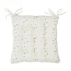 Comptoir De Famille Galette Chaise Carrée P’tite Fleur Naturel 40x40cm En Coton 11