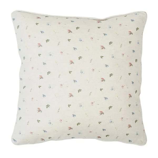 Comptoir De Famille Coussin Carré P’tite Fleur Naturel 40x40cm En Coton 1