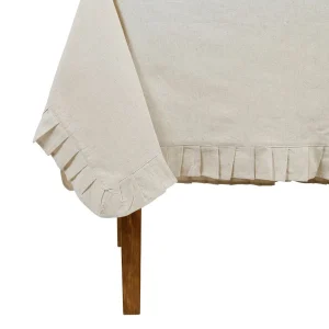 Comptoir De Famille Nappe Carrée Chambray Naturel 160x160cm Coton Et Flex 7