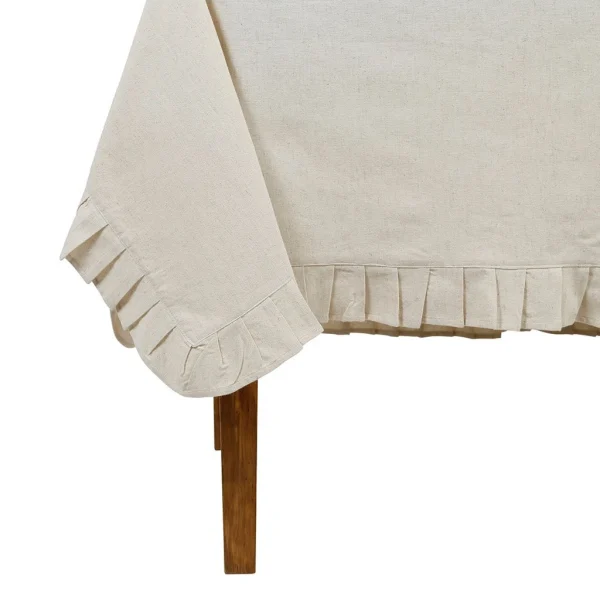 Comptoir De Famille Nappe Carrée Chambray Naturel 160x160cm Coton Et Flex 3