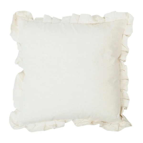 Comptoir De Famille Coussin Carré Chambray Naturel 40x40cm En Coton 1