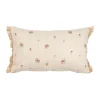 Comptoir De Famille Coussin Fleuri Beige Et Rose 50x30cm En Coton Et Jute – Louise 13