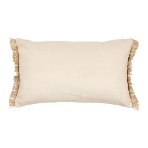 Comptoir De Famille Coussin Fleuri Beige Et Rose 50x30cm En Coton Et Jute – Louise 9