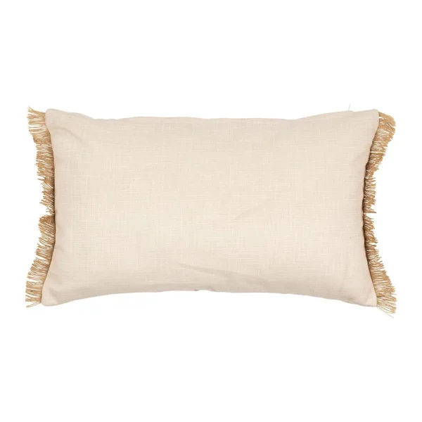 Comptoir De Famille Coussin Fleuri Beige Et Rose 50x30cm En Coton Et Jute – Louise 4