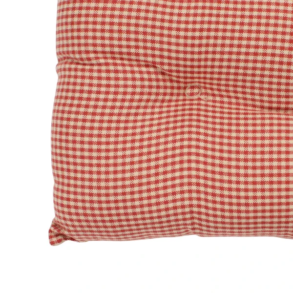 Comptoir De Famille Galette De Chaise Carrée Rouge En Coton 4