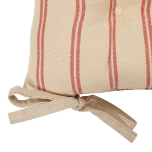 Comptoir De Famille Galette De Chaise Carrée Rouge En Coton 16