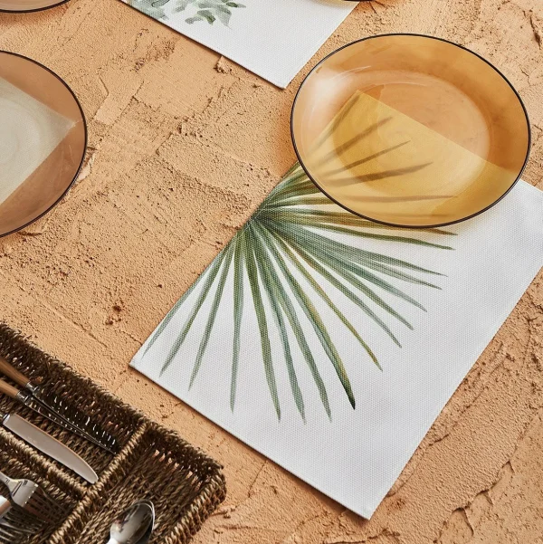 Côté Table Set Table Palmier Vert 45x30cm En Vinyl Et Polyester 4
