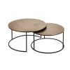 Côté Table Table Basse Gigogne Ronde (lot De 2) En Fer Doré – Félia 17