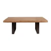 Côté Table Table Basse En Acacia Massif Et Pieds En Fer Noir 130x70cm – Factory 14
