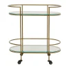 Côté Table Desserte à Roulette En Fer Doré Et Verre – Lardéco 20
