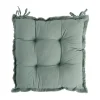Côté Table Galette De Chaise Carrée Nalia Vert D’eau 38x38x9cm Coton 180g/m2 22