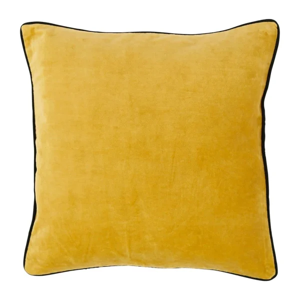 Côté Table Housse De Coussin En Velours De Coton Moutarde 45x45cm – Velvetin 1