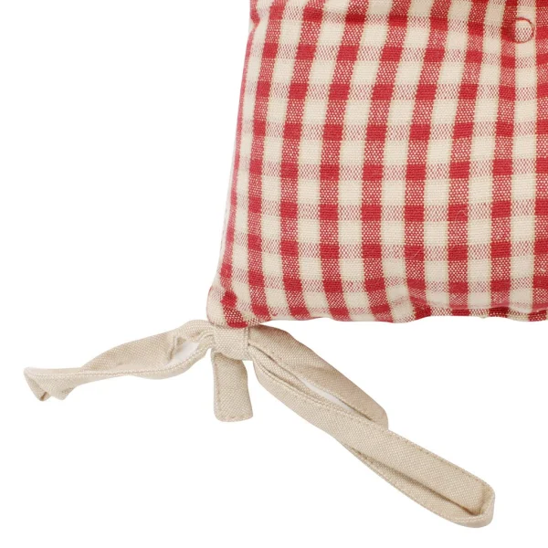 Comptoir De Famille Galette De Chaise Carrée Mami Rouge En Coton 6