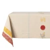 Jardin D’Ulysse Nappe Carrée Poule Vintage Naturel Et Rouge 145x145cm 19