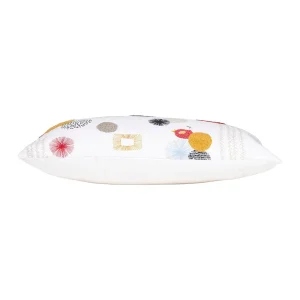Jardin D’Ulysse Housse De Coussin Brodé Poule Vintage Blanc 50x30cm En Coton 9