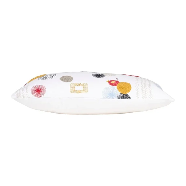 Jardin D’Ulysse Housse De Coussin Brodé Poule Vintage Blanc 50x30cm En Coton 4