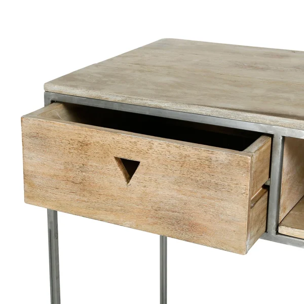 Jardin D’Ulysse Bureau Avec Tiroir En Manguier Et Fer – Tangram 5