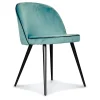 Opjet Chaise Salle à Manger Gansé En Velours Bleu Artic – Ingrid 22