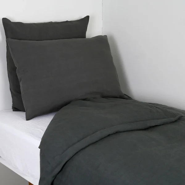 HARMONY HAOMY Housse De Couette Viti Granit 260x240cm 100% Lin Lavé 5