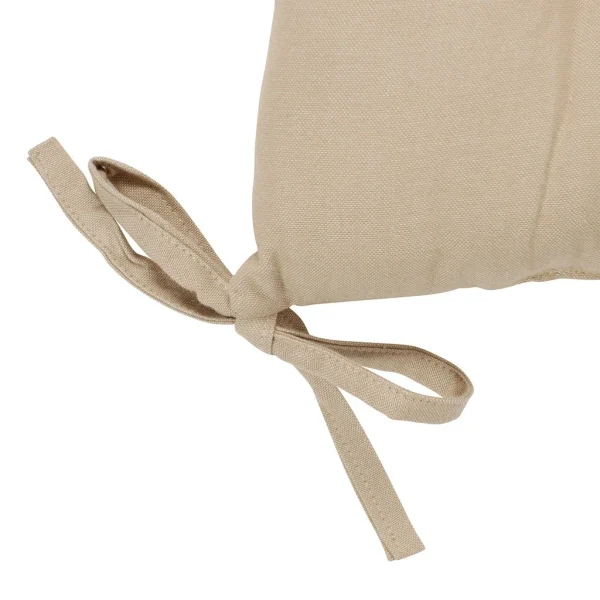 Comptoir De Famille Galette De Chaise Carrée Beige En Coton 4