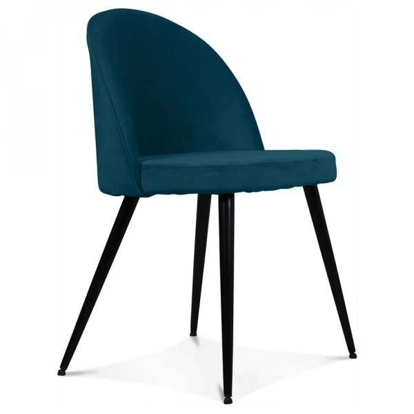 Opjet Chaise Salle à Manger En Velours Bleu Canard – Ingrid 1