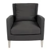 Durieux Fauteuil En Tissu Gris Anthracite – Boniface 8