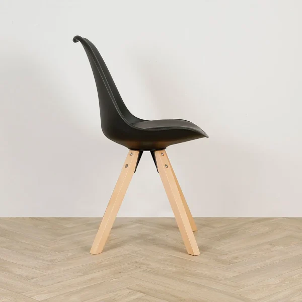 Casita Chaise Salle à Manger En Bois Naturel Et Noir – Leonce 5