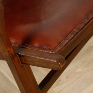 Casita Fauteuil En Teck Et Cuir Marron – Arlot 16