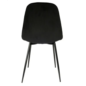 Home Déco Factory Chaise Salle à Manger En Velours Cotelé Noir – Giulia 12