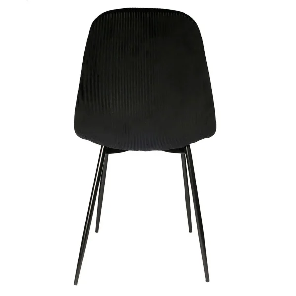 Home Déco Factory Chaise Salle à Manger En Velours Cotelé Noir – Giulia 4