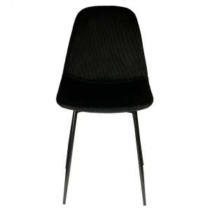 Home Déco Factory Chaise Salle à Manger En Velours Cotelé Noir – Giulia 18