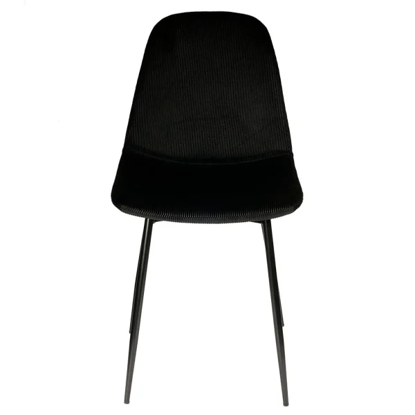 Home Déco Factory Chaise Salle à Manger En Velours Cotelé Noir – Giulia 7