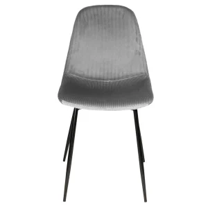 Home Déco Factory Chaise Salle à Manger En Velours Cotelé Gris – Giulia 10
