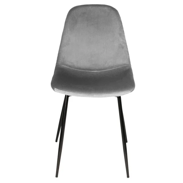 Home Déco Factory Chaise Salle à Manger En Velours Cotelé Gris – Giulia 3