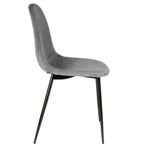 Home Déco Factory Chaise Salle à Manger En Velours Cotelé Gris – Giulia 12