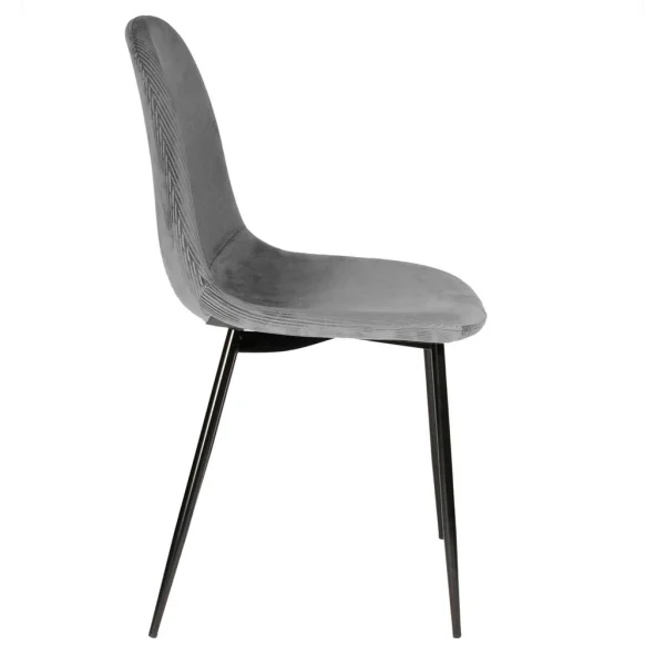 Home Déco Factory Chaise Salle à Manger En Velours Cotelé Gris – Giulia 4