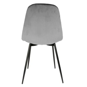 Home Déco Factory Chaise Salle à Manger En Velours Cotelé Gris – Giulia 14