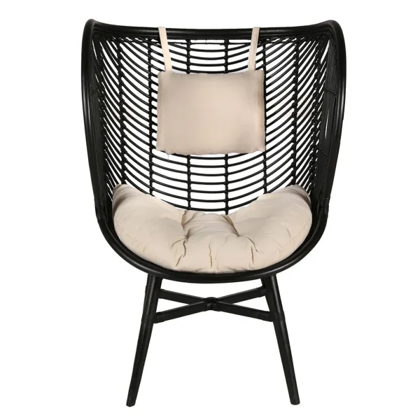 Zago Fauteuil Polo En Rotin Naturel Noir 1