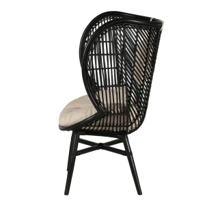 Zago Fauteuil Polo En Rotin Naturel Noir 12